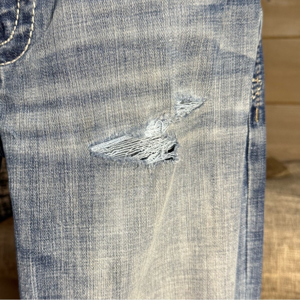 BKE Men's Jake Bootcut Faded Blue Distressed Jeans 30 x 34 - Picture 6 of 14